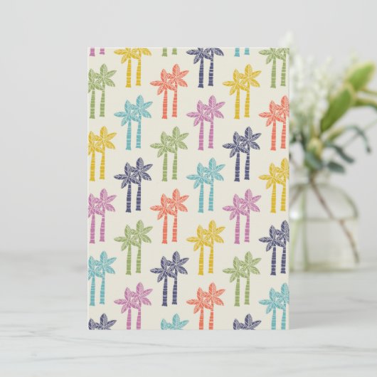 Kleurrijk tropisch palmboompatroon kaart (Staand voorkant)
