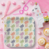 Kleurrijk tropisch palmboompatroon papieren bordje (Feest)