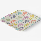 Kleurrijk tropisch palmboompatroon papieren bordje (Gebogen)