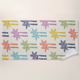 Kleurrijk tropisch palmboompatroon strandlaken