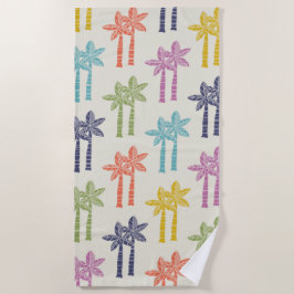 Kleurrijk tropisch palmboompatroon strandlaken