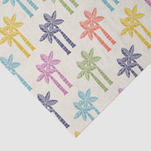 Kleurrijk tropisch palmboompatroon tissuepapier (Detail)