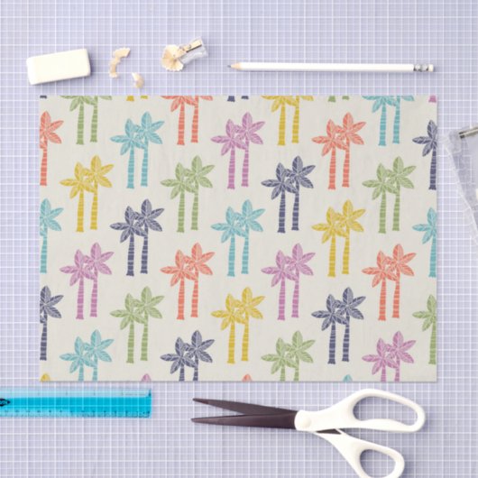 Kleurrijk tropisch palmboompatroon tissuepapier (Craft)