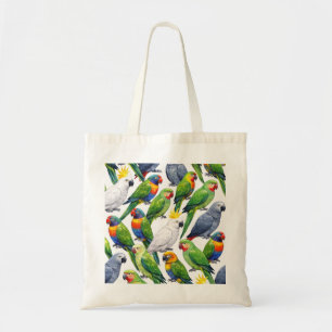 Kleurrijk Tropisch Papegaaien Waterverf Vogelpatro Tote Bag