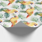 Kleurrijk tropisch papegaaipatroon cadeaupapier (Hoek)