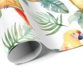 Kleurrijk tropisch papegaaipatroon cadeaupapier (Rol Hoek)