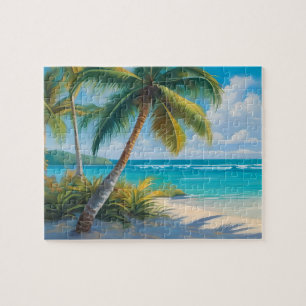 Kleurrijk Tropisch Paradijs Zee & Palmboom Legpuzzel