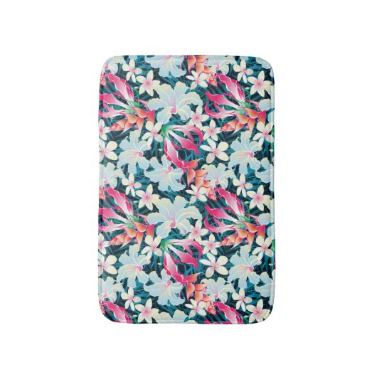 Kleurrijk tropisch patroon badmat (Voorkant Verticaal)