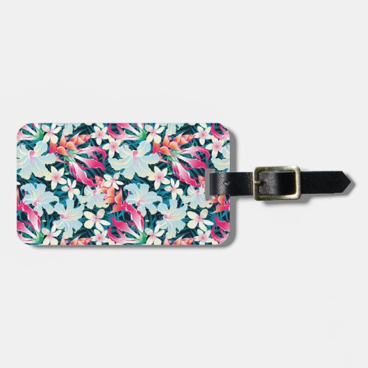 Kleurrijk tropisch patroon bagagelabel (Voorkant horizontaal)