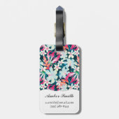 Kleurrijk tropisch patroon bagagelabel (Achterkant verticaal)
