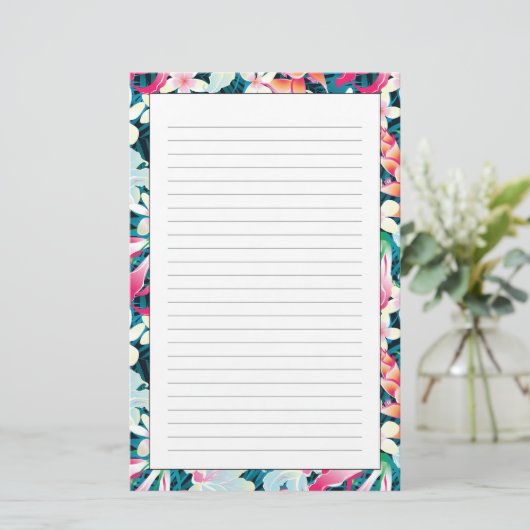 Kleurrijk tropisch patroon briefpapier (Staand voorkant)