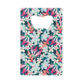 Kleurrijk tropisch patroon creditkaart flessenopener (Voorkant)