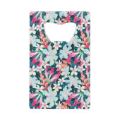 Kleurrijk tropisch patroon creditkaart flessenopener (Achterkant)