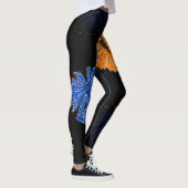 Kleurrijk tropisch patroon donker gebladerte leggings (Rechts)