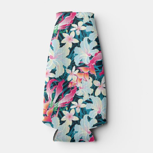 Kleurrijk tropisch patroon flesjeskoeler (Voorkant)