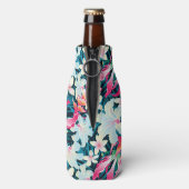 Kleurrijk tropisch patroon flesjeskoeler (Fles Achterkant)