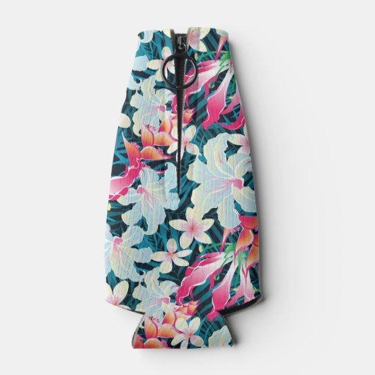 Kleurrijk tropisch patroon flesjeskoeler (Achterkant)