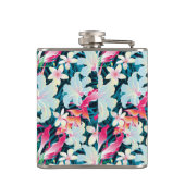 Kleurrijk tropisch patroon heupfles (Achterkant)