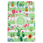 Kleurrijk tropisch patroon medium cadeauzakje (Achterkant)