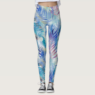 Kleurrijk tropisch patroon met palmbladeren. leggings