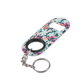 Kleurrijk tropisch patroon sleutelhanger flessenopener (Achterkant Gekanteld)
