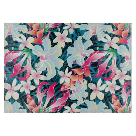 Kleurrijk tropisch patroon snijplank (Voorkant)