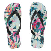 Kleurrijk tropisch patroon teenslippers (Voetbed)