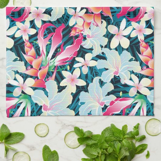 Kleurrijk tropisch patroon theedoek (Gevouwen)