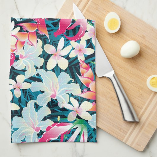 Kleurrijk tropisch patroon theedoek (Quarter Fold)