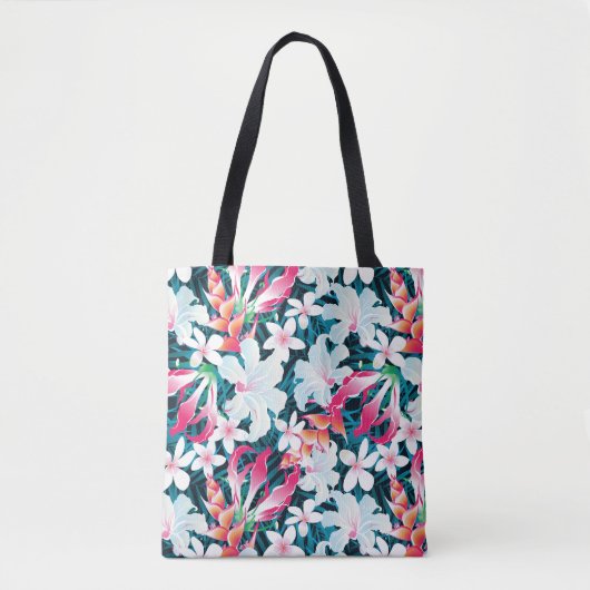 Kleurrijk tropisch patroon tote bag (Voorkant)