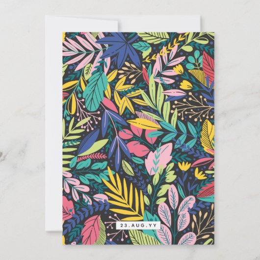 Kleurrijk 🌴 Tropisch Save the Date 💍 (Achterkant)