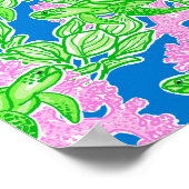 Kleurrijk tropisch schildpadpatroon poster (Hoek)