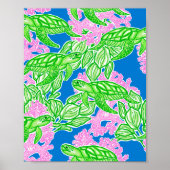 Kleurrijk tropisch schildpadpatroon poster (Voorkant)