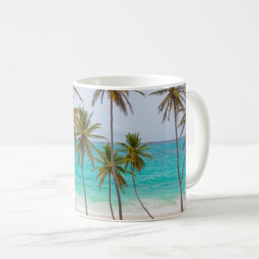 Kleurrijk tropisch strand koffiemok (Voorkant rechts)