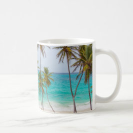 Kleurrijk tropisch strand koffiemok