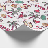 Kleurrijk tropisch strandvakantiepatroon cadeaupapier (Hoek)