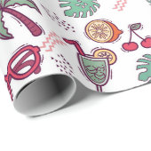 Kleurrijk tropisch strandvakantiepatroon cadeaupapier (Rol Hoek)