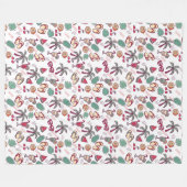 Kleurrijk tropisch strandvakantiepatroon fleece deken (Voorkant (Horizontaal))