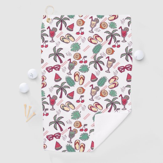 Kleurrijk tropisch strandvakantiepatroon golfhanddoek (Insitu)