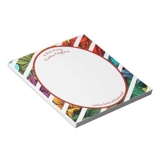 Kleurrijk tropisch thema gepersonaliseerd Notitieb Notitieblok (Schuin)