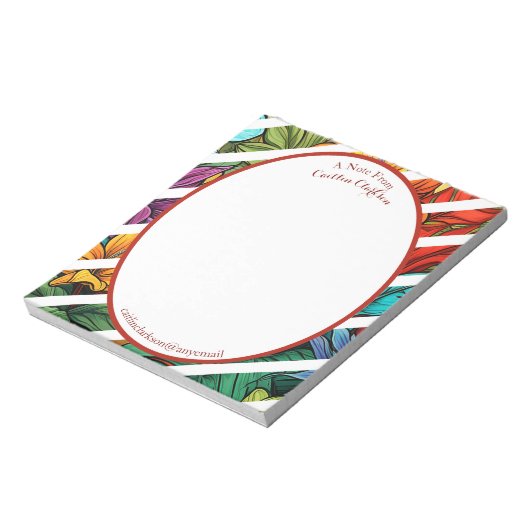 Kleurrijk tropisch thema gepersonaliseerd Notitieb Notitieblok (Linkerzijde)