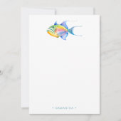 Kleurrijk tropisch vis gepersonaliseerd briefpapie notitiekaartje (Voorkant)