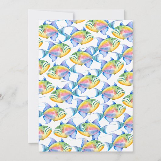 Kleurrijk tropisch vis gepersonaliseerd briefpapie notitiekaartje (Achterkant)
