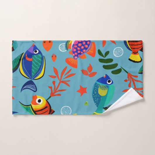 Kleurrijk Tropisch Vis Onderwaterpatroon Bad Handdoek (Handdoek)