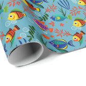 Kleurrijk Tropisch Vis Onderwaterpatroon Cadeaupapier (Rol Hoek)