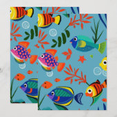 Kleurrijk Tropisch Vis Onderwaterpatroon Feestdagenkaart (Voorkant / Achterkant)