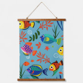 Kleurrijk Tropisch Vis Onderwaterpatroon Hangend Wandkleed (Voorkant)