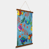 Kleurrijk Tropisch Vis Onderwaterpatroon Hangend Wandkleed (Gebogen)
