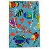 Kleurrijk Tropisch Vis Onderwaterpatroon Medium Cadeauzakje (Voorkant)