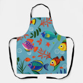 Kleurrijk Tropisch Vis Onderwaterpatroon Schort (Voorkant)